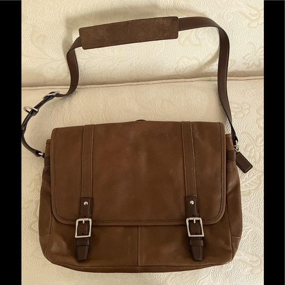 Coach Houston Med Messenger Briefcase Bag-Vintage Walnut Leather!  NWT - Picture 1 of 16